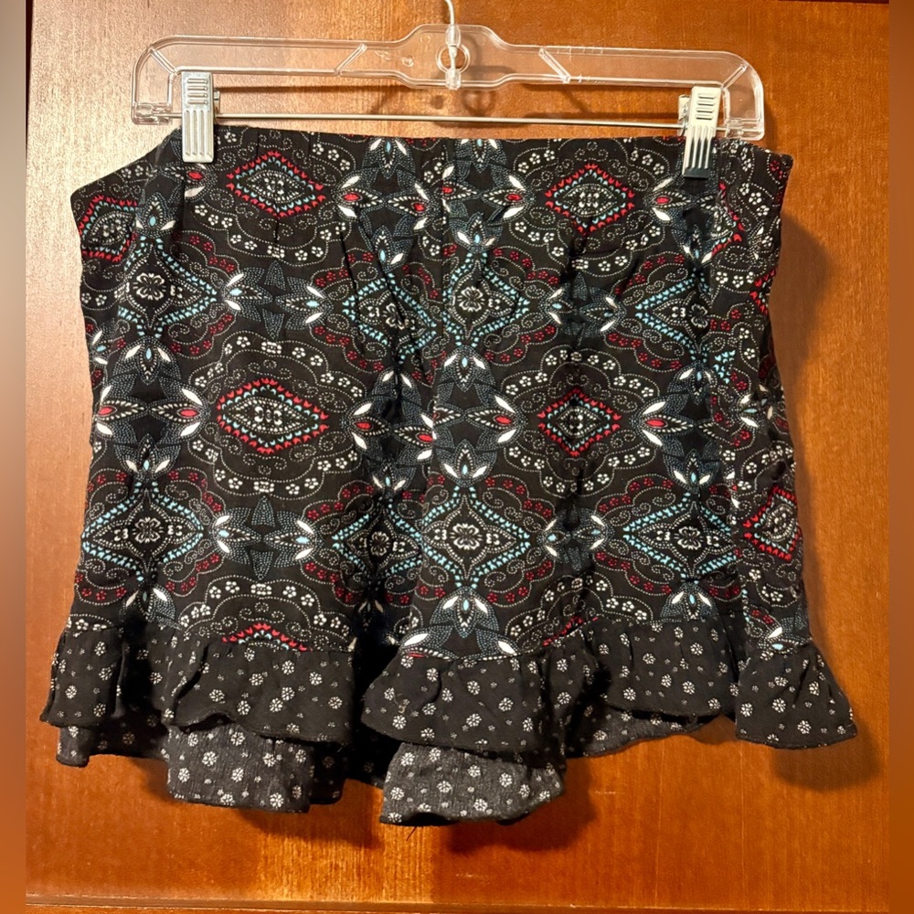 No Boundaries Black and Red Mini Skirt